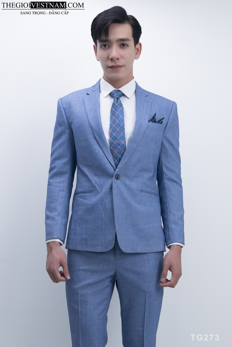 Bộ Suit Xanh Denim Caro Modern Fit TGS273 #0